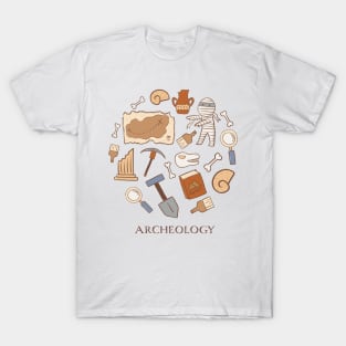 Cute archeology icons drawings T-Shirt